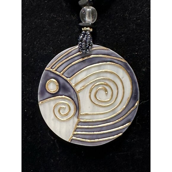 Seed Bead Necklace Mother Of Pearl Fish Medallion Beach Boho Statement - Picture 2 of 9